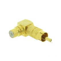 Electro Dh - Connecteur rca Macho à rca femelle coudé Or 10.584 8430552120222