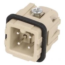 Connecteur Rectangulaire Mâle 3 Voies + Mise à Terre 10A