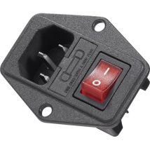 Connectique pour appareils réfrigérants – 59JR101-1FR-LR – Connecteur réseau embase mâle verticale – 6 A à 250 V, 10 A à 125 V – Composant 