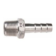 Sferaco - Raccord cannelé inox droit à visser - m 1/2' - diamètre 13 mm