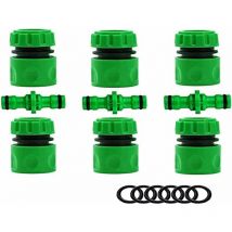 Dolaso - Connecteur de Tuyau de Jardin - Kit de Raccords de Tuyau (6 Connecteurs de Tuyau Rapide, 3 Tuyaux Double Male) - Accessoires de Connexion