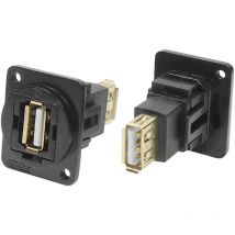 Connecteur usb 2.0 a to a Femelle Rs Pro 2 ports, Montage panneau, Droit ( Prix pour 1 )