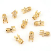 Ynkkvre - Connecteurs rf 50 Ohm, prise de Base femelle sma en laiton, montage sur pcb, 10 pièces