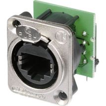 RJ45 connecteur de données série etherCon d Neutrik NE8FDH-C5E RJ45 femelle, coudé NE8FDH-C5E Pôle: 8P8C nickel 1 pc(s