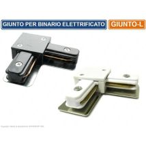 CONNETTORE GIUNTO ANGOLARE 90° A L PER BINARI ELETTRIFICATI MONOFASE TRACK LIGHT - Colore: Nero