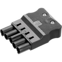 Adels-contact 18004 Connettore Di Alimentazione Ac Spina Dritta Tot Poli: 4 + Pe 16 A Nero 1 Pz.