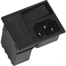 K & b 42R3731404150 Connettore iec 42R Spina verticale Tot poli: 2 + pe 10 a Nero 1 pz.