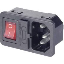 501638 Connettore iec Spina verticale Tot poli: 2 + pe 10 a Nero 1 pz.