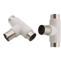Connettore Spina Antenna Tv a T 9.5 mm Coppia Maschio Femmina Sdoppiatore