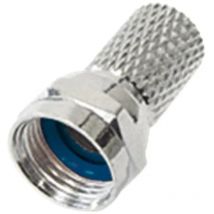 Connettore spinotto a vite f antenna tv parabola con oring 6.8 mm blu