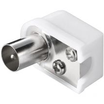 Spinotto tv 9,5mm per cavo coassiale antenna bianco piatto a pipa maschio