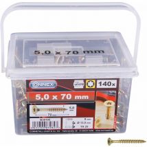 B30195 - Secchio per viti Uni-Screws, 5,0 x 70 tx, 160 pezzi, 5,0 x 70 mm - Connex