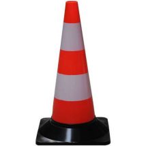 Cono Spartitraffico 50 cm – Polietilene – 2 fasce bianche rifrangenti – 0,64 kg – CVM