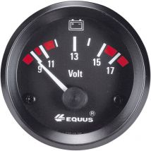 842060 Kfz Einbauinstrument Voltmeter Messbereich 9 - 17 v Standart Gelb, Rot, Grün 52 mm - Equus