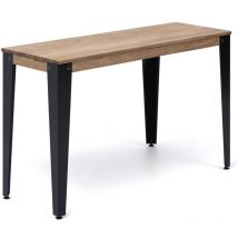 Consola Lunds 140x40x75cm Negra en madera maciza de pino acabado vintage estilo industrial Box Furniture
