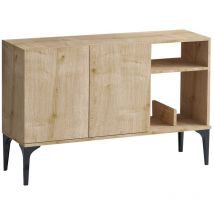 Wellhome - Console, 100% panneau de particules mélaminé, couleur chêne saphir noir
