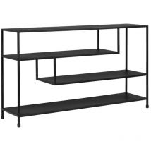 Meubletmoi - Console 140 cm avec 3 étagères déstructurées en métal noir - pamela