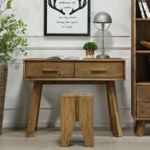 M&s - Console 2 tiroirs 100x48x76 cm en pin recyclé - glayne