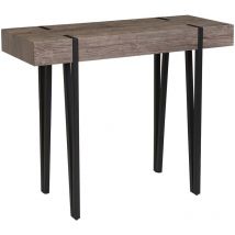 Table Console avec Plateau Effet Bois Foncé et Pieds Noirs en Métal de Style Industriel pour Hall d'Entrée et Couloir Minimaliste ou Moderne Beliani