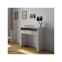 Console bureau extensible Blanc - nial - l 99 x l 36 x h 88 cm