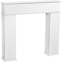 Console cheminée, Console manteau de cheminée décorative avec rangements, Entourage de cheminée en bois de 42 pouces, pour salon, salon, salle de