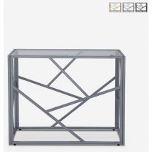Ahd Amazing Home Design - Console d'entrée design moderne 100x40x78cm plateau en verre Kevin - Gris