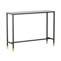 Paris Prix - Console Design en Verre 'Dipp' 100cm Noir