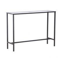 Console Design en Verre "Dipp" 100cm Noir & Transparent