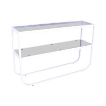 Paris Prix - Console Design en Verre 'Rocker' 110cm Blanc
