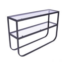 Paris Prix - Console Design en Verre 'Rocker' 110cm Noir