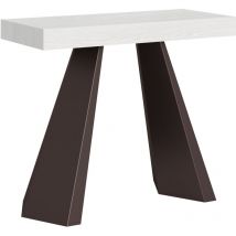 Itamoby - Console extensible 90x40/196 cm Diamante Small Frêne Blanc structure Ours