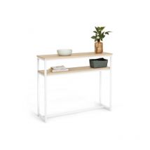 Idmarket - Console double detroit design industriel bois et métal blanc
