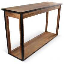 Decoration D ’ Autrefois - Console Drapier Bois Marron 160x48.5x95.5cm - Bois-Métal - Décoration d'Autrefois