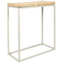Console effet rondin de bois en métal et MDF