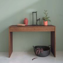 Berah Getah - Console en mindi massif finition noyer 120 cm