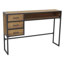 Console en bois recyclé et métal