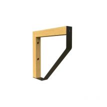 Angolare a vite mix p in faggio non trattato/acciaio nero, 202x202 mm.