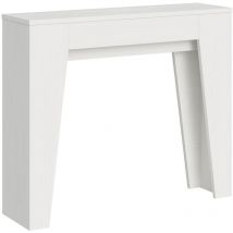 Itamoby - Console extensible 90x25/181 cm Étroite Frêne Blanc