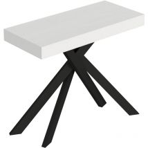Itamoby - Console extensible 90x40/196 cm Saki Small frêne blanc pieds anthracite