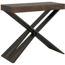 Itamoby - Console extensible 90x40/196 cm Diago Small Premium Noyer Structure Anthracite