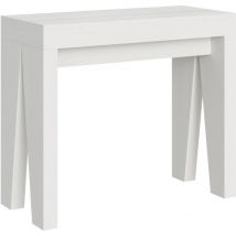 Console extensible 90x40/300 cm Naxy Frêne Blanc