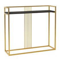 Mobilier1 - Console Oswego 109, Doré + Noir, 90x100x30cm