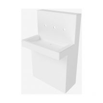 Idral - Multifunktionskonsole mit integriertem Schiebewaschbecken aus solid surface, weiß mattiert