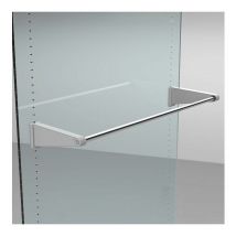 Console penderie extensible - Décor : Gris alu - Largeur maxi : 1150 mm - Largeur mini : 750 mm - Matériau : Acier / Nylon - AMBOS