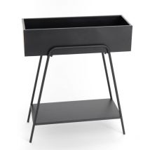 Hellin - Console porte plantes en métal noir - blackie