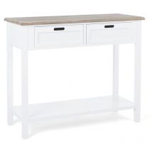 Iperbriko - Console rustique avec 2 tiroirs - 100x40x80 cm