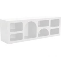 Meuble tv avec 7 niches - Blanc - luela