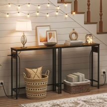 Console Table with Power Outlets, Slim Console Table with Charging Station, Hallway Table, Narrow Sofa Table for Small Space, Hallway, Entryway,
