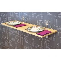 Interges - Consoles rabattables pour tablette en acier - finition blanc - 300 x 130 mm