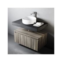 Consolle Cassettone Sospeso Mobo 80x46x30 Cm Tabacco